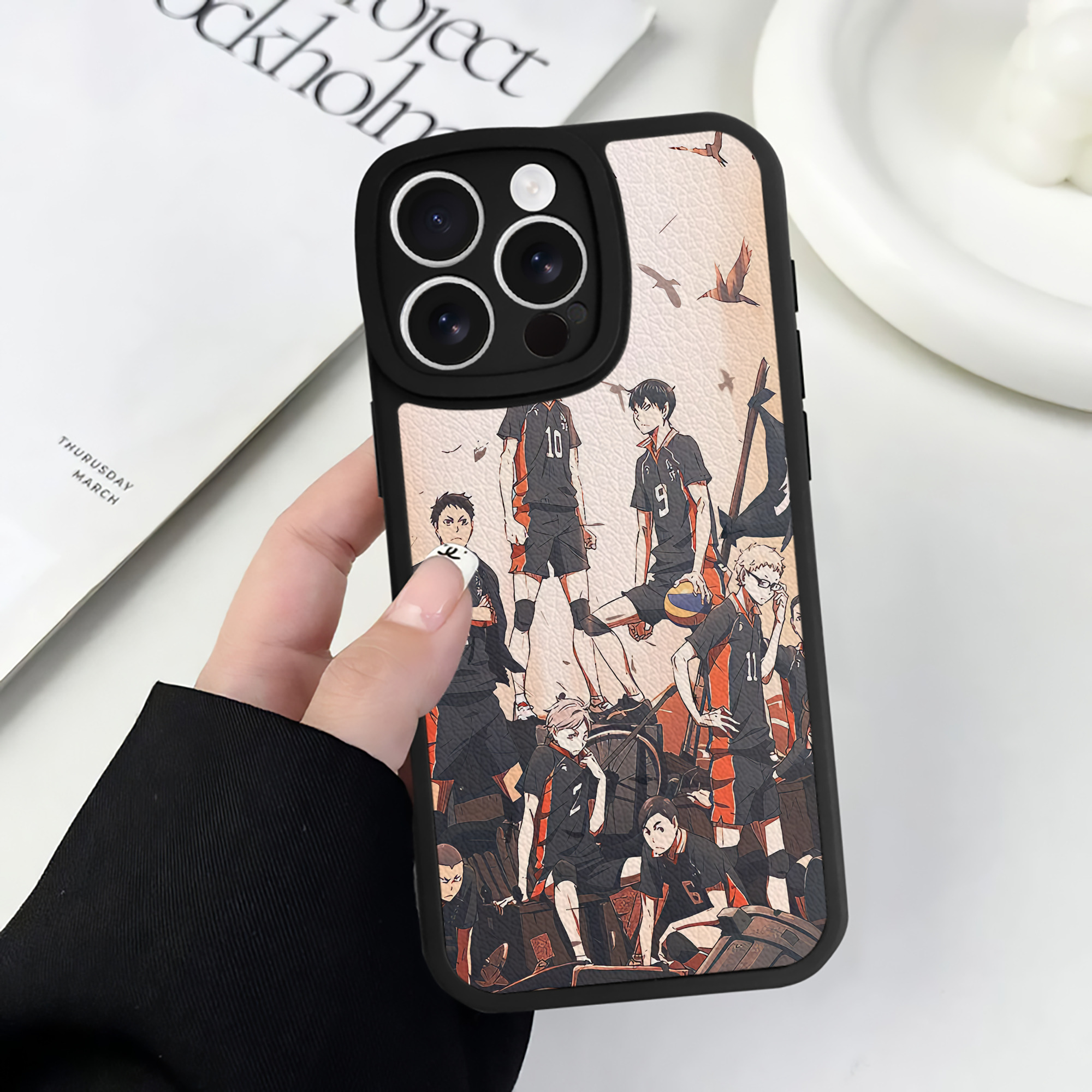 （画像用） ハイキュー!! Haikyu!! 【iPhone 16シリーズ対応】シリコンスマホケース（レザー調） 材質：シリコン